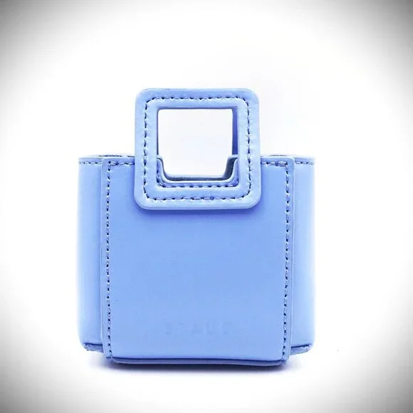 STAUD Shirley Micro Necklace in  Blue Hydrangea Color Leather - Picture 12 of 12